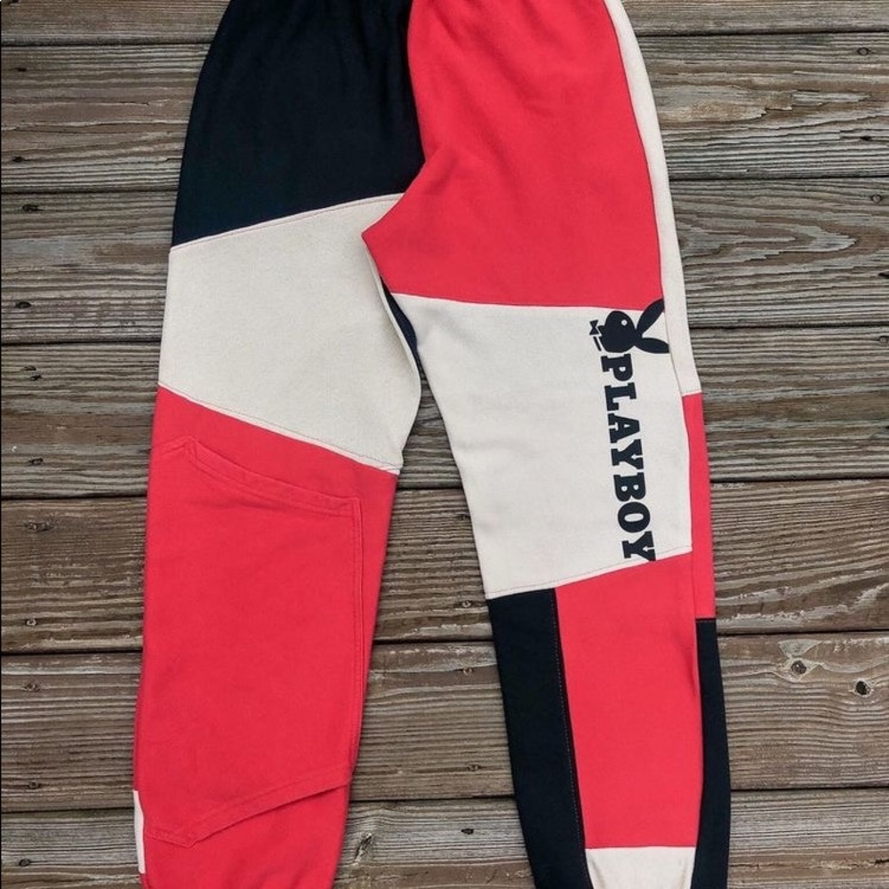 patchwork play boy sweat pants